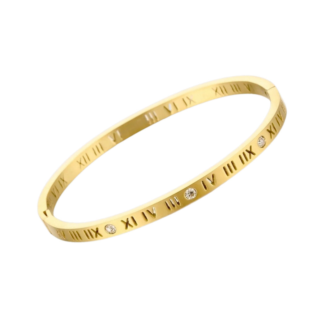 Gold bracelet 2025 with roman numerals