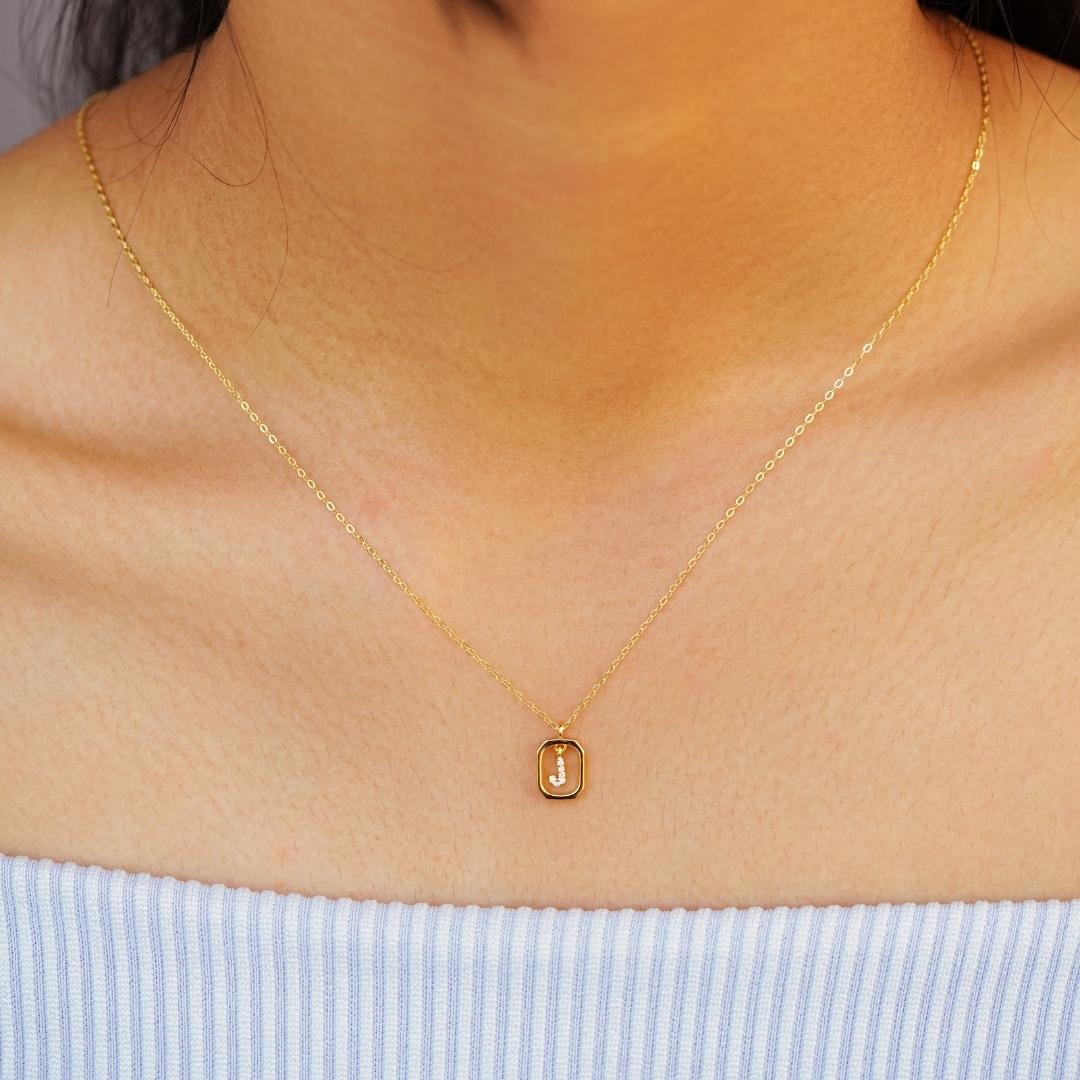 Small j initial necklace deals